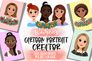 Women Cartoon Portrait Creator, an Illustration by Brushed Rose (Thumbnail 1 of 7)
