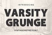 Varsity Grunge Vintage Retro Font, a Sans Serif Font by Fourteen Letter (Thumbnail 1 of 7)