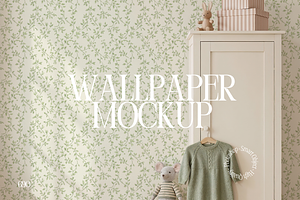 PSD Nursery Wallpaper Mockup, a Mockup by First Impression Mockups
