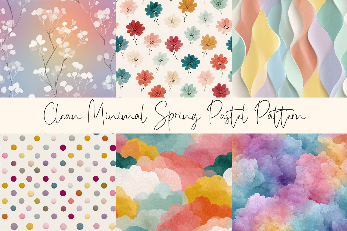 Clean Minimal Spring Pastel Pattern, a Texture Illustration by ...