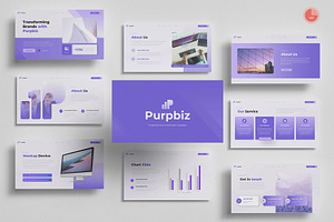 Purple Business PowerPoint, a Presentation Template by Pixslides