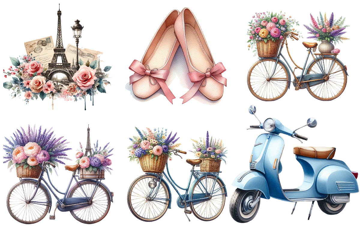 Parisian Summer Clipart, an Illustration by DreamArtGraphic (Photo 2 of 4)