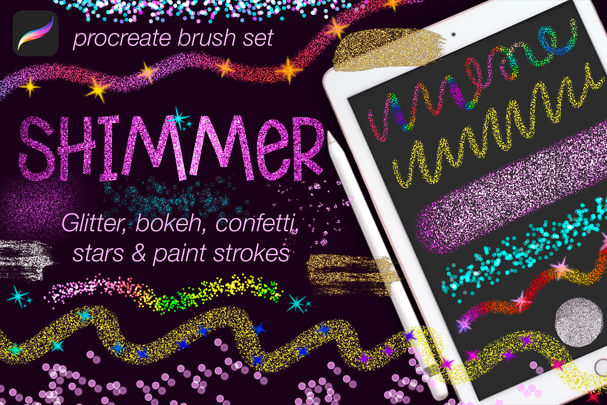 Shimmer Procreate Brushes, a Brush Add-On by Almazova Dolzhenko (Photo 1 of 11)