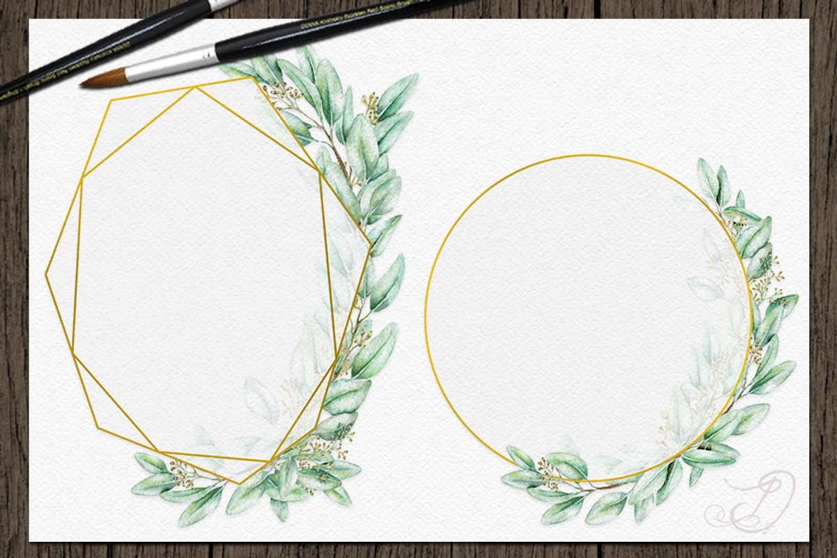 Seeded Eucalyptus Geometric Frames, a Decorative Illustration by DioFlow (Photo 2 of 5)