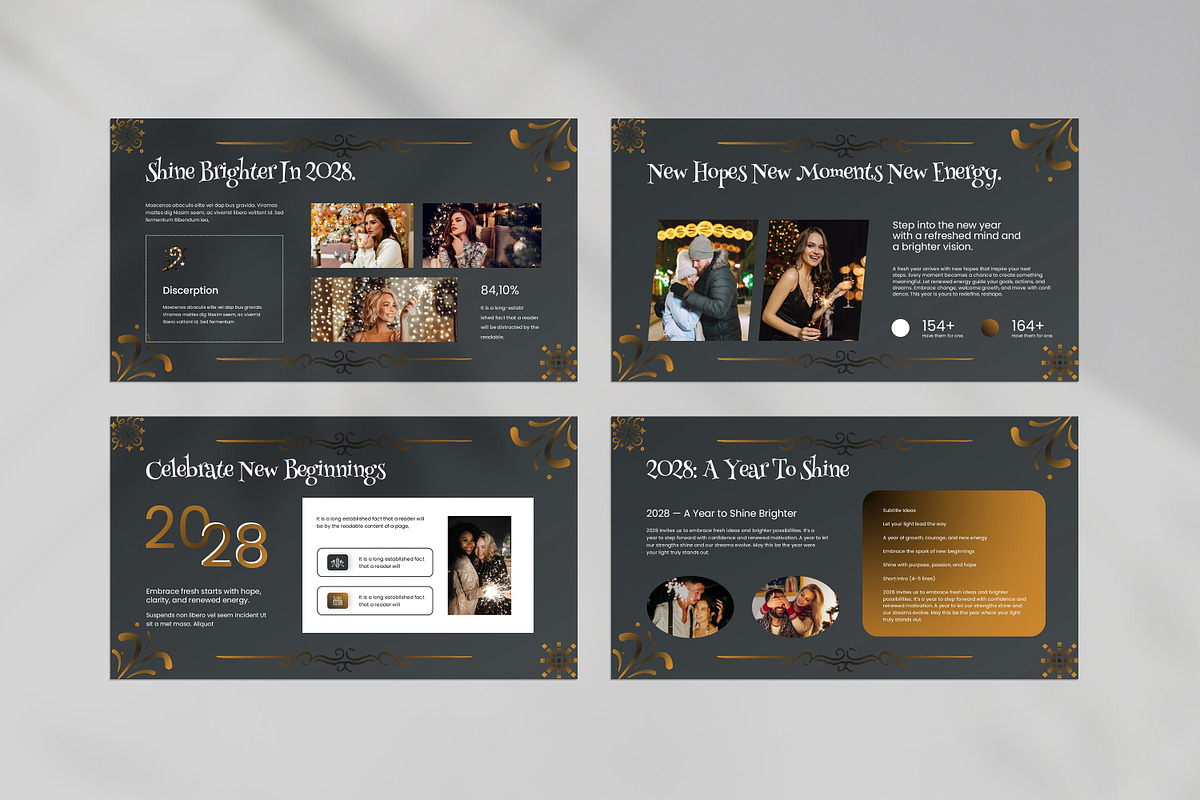Happy New Year Presentation Template, a Presentation Template by Creatiya Type (Photo 5 of 7)