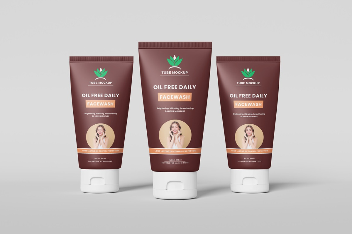 Face wash Tube Packaging Mockup, a Packaging Mockup by AndikaGraphic (Photo 5 of 6)