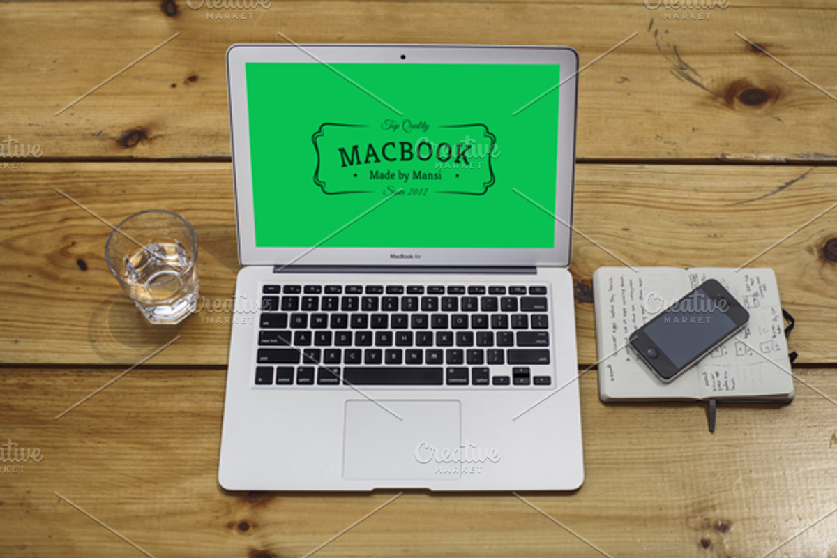 MacBook Air Mockup 2, an iPhone Mockup by Made by Mancie (Photo 1 of 2)