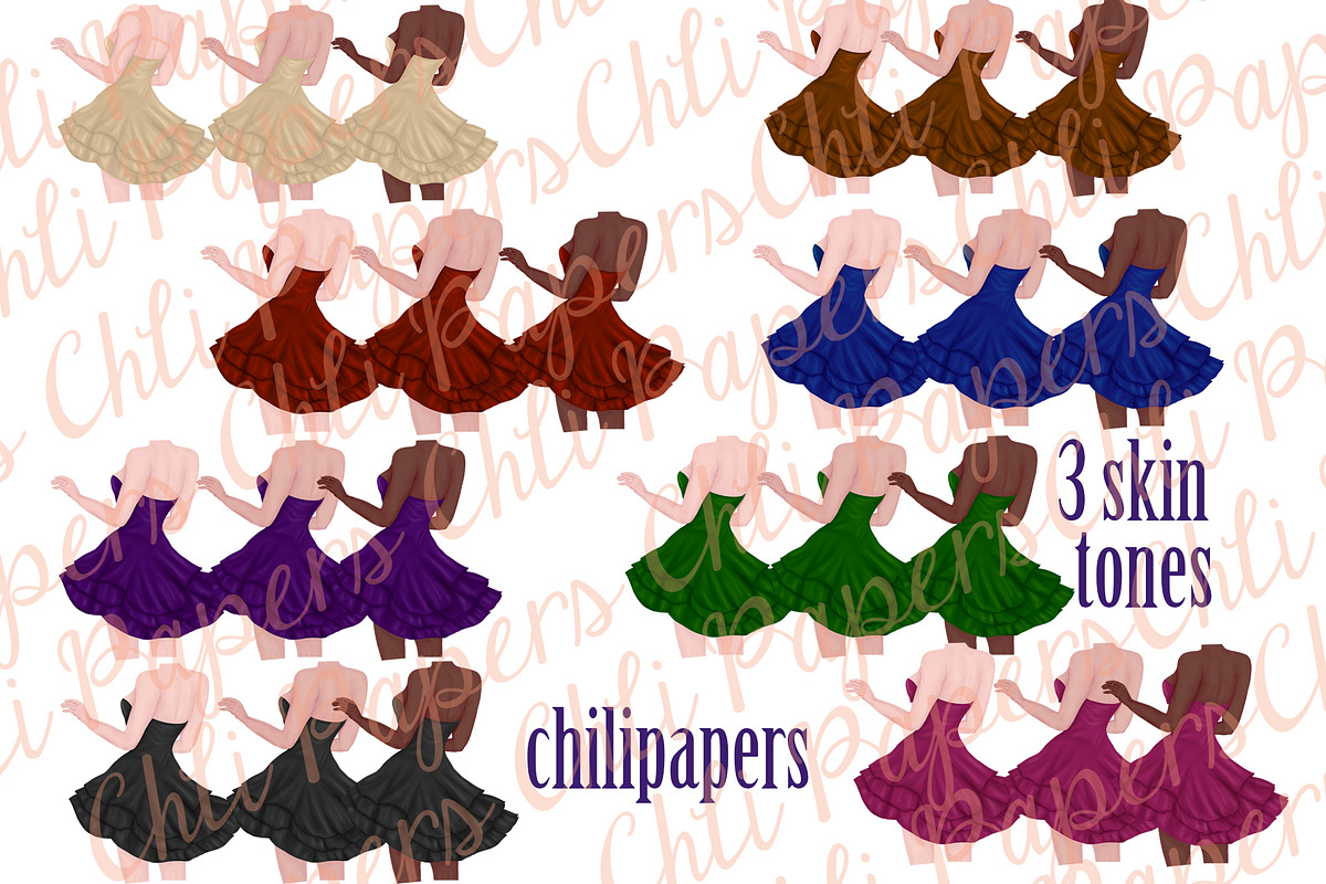 Halloween girls clipart, Witches Png, an Illustration by chilipapers (Photo 3 of 6)