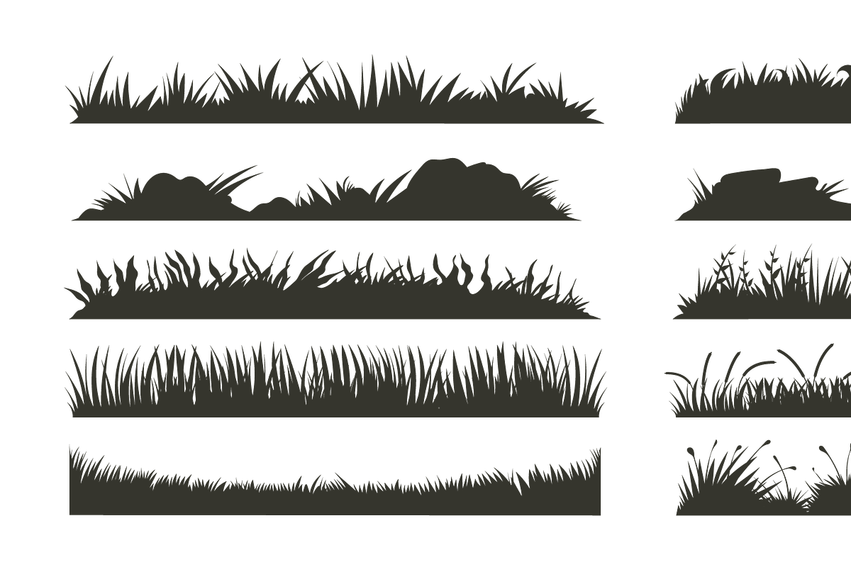 vector of grass silhouette template, an Object Illustration by lawoel (Photo 3 of 3)