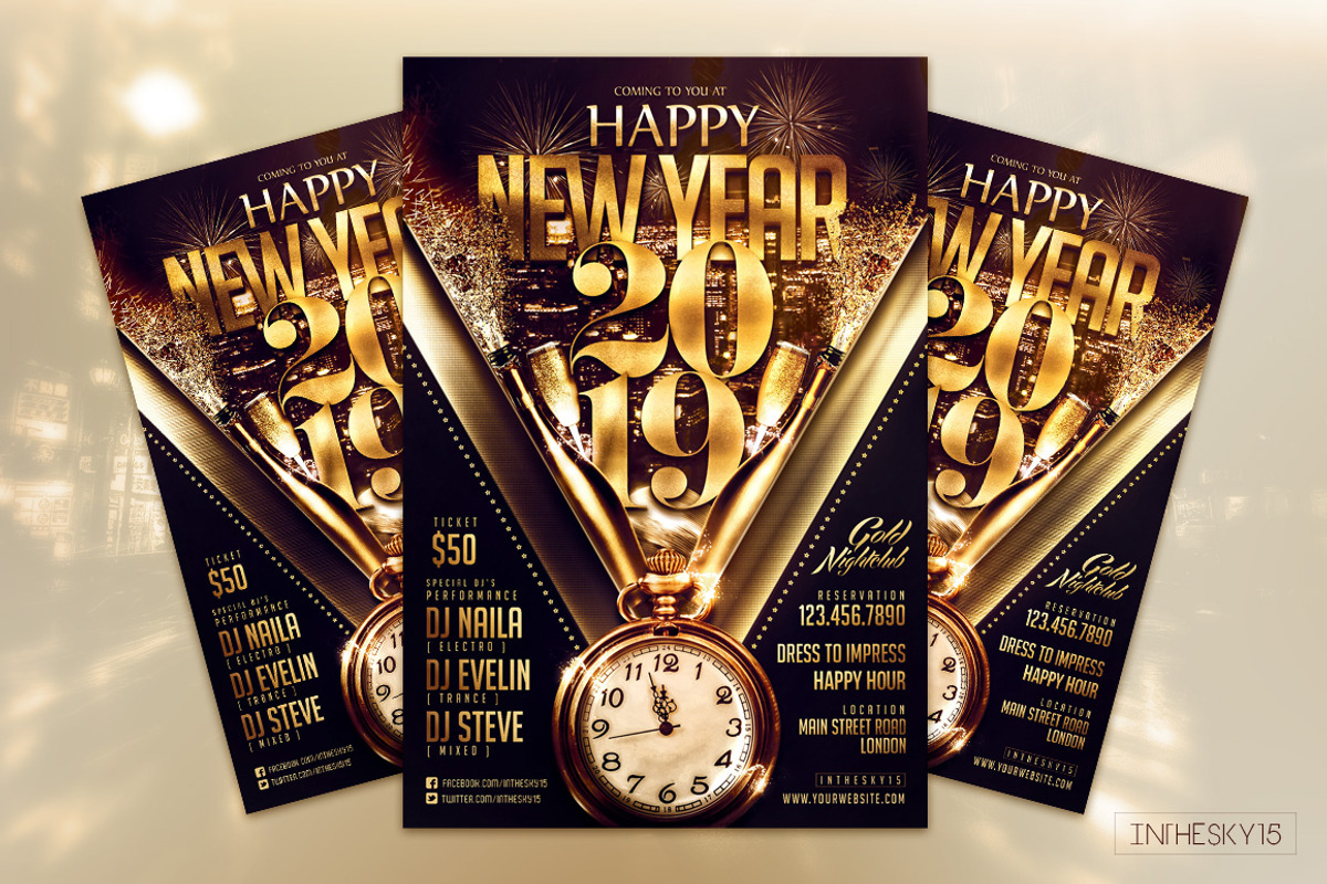 Happy New Year Flyer Template, a Flyer Template by InTheSky15 (Photo 2 of 4)
