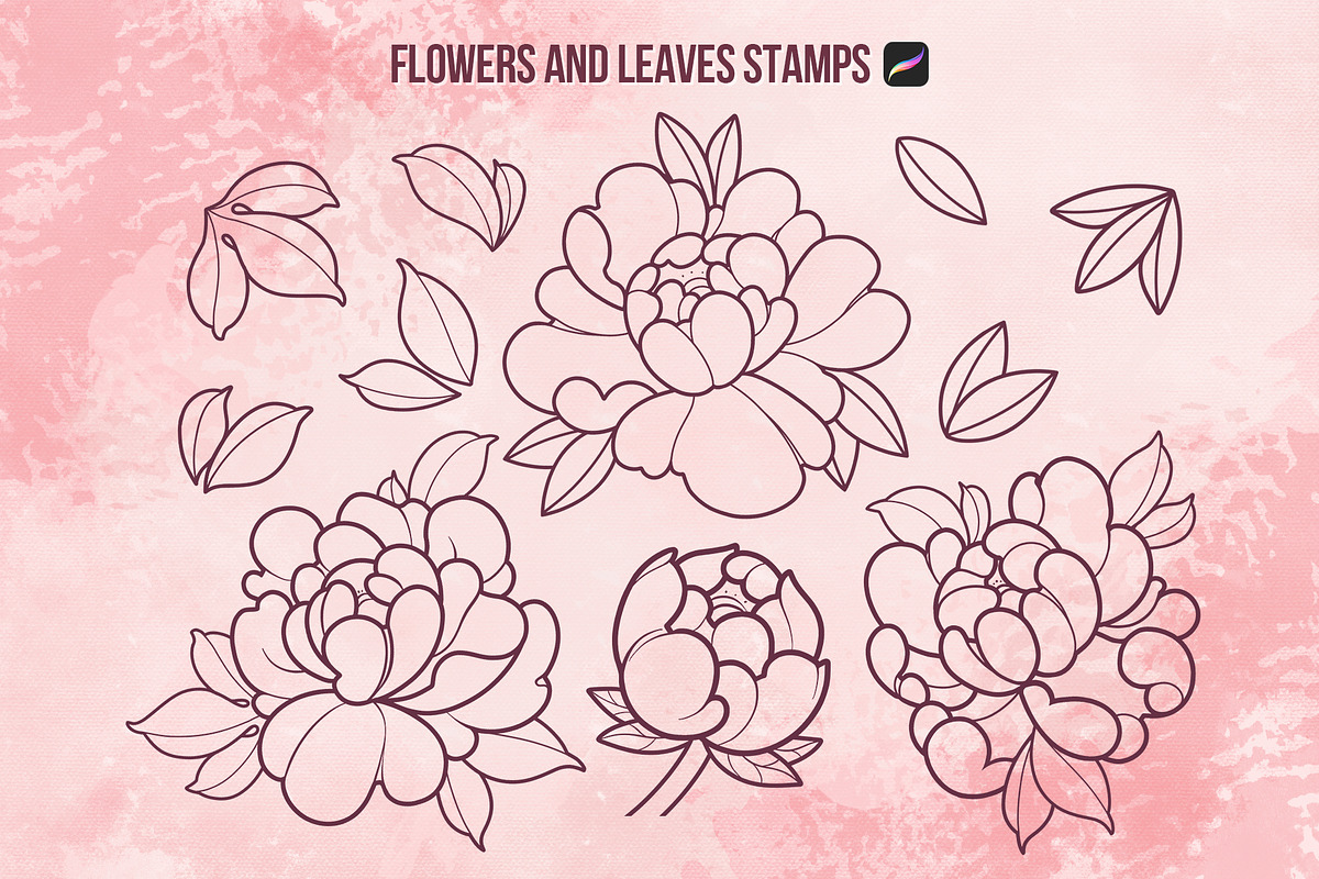 Floral Procreate Stamps for Tattoo, a Brush Add-On by InkPrintsTattoo (Photo 6 of 9)