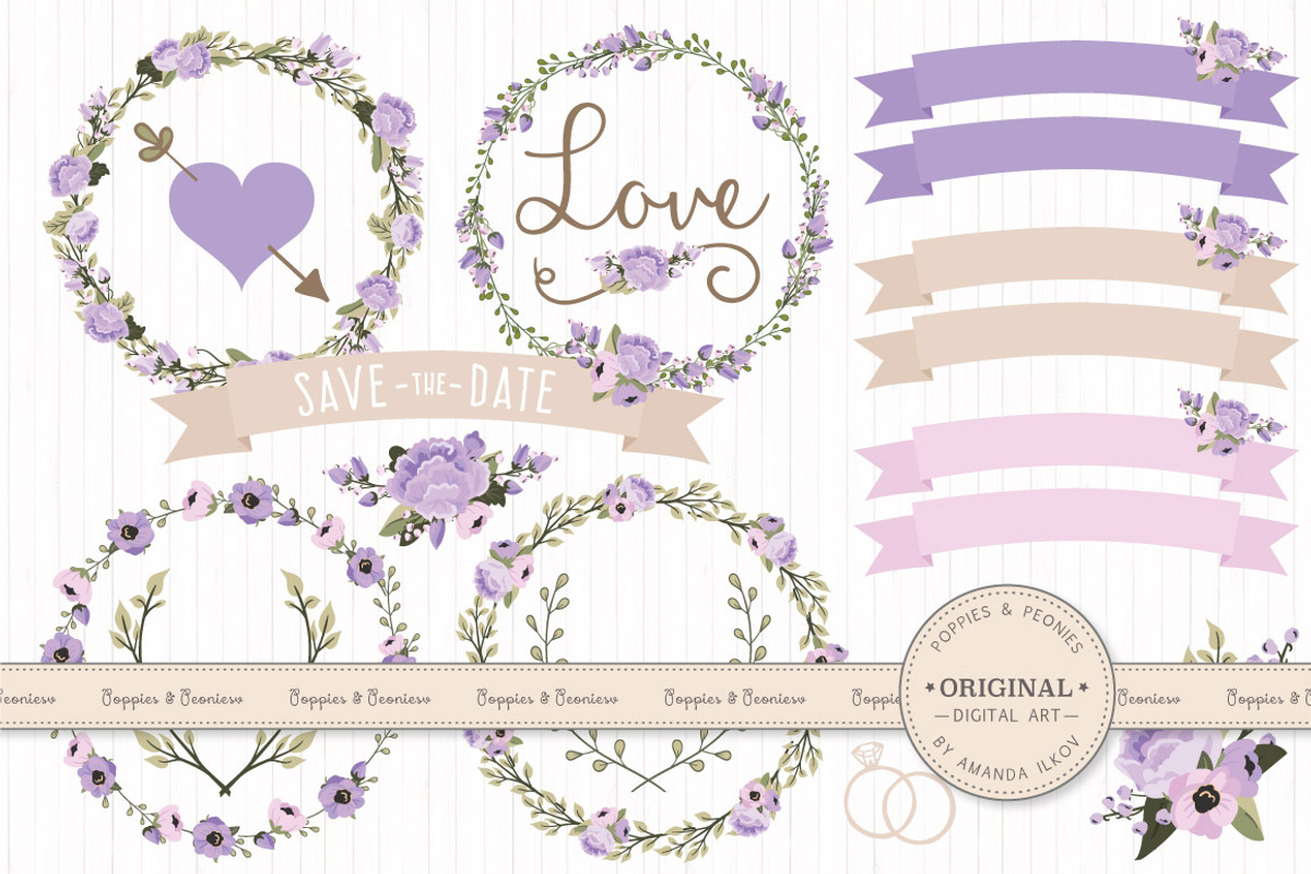 Wedding Floral Clipart & Vectors, an Illustration by Amanda Ilkov (Photo 1 of 4)