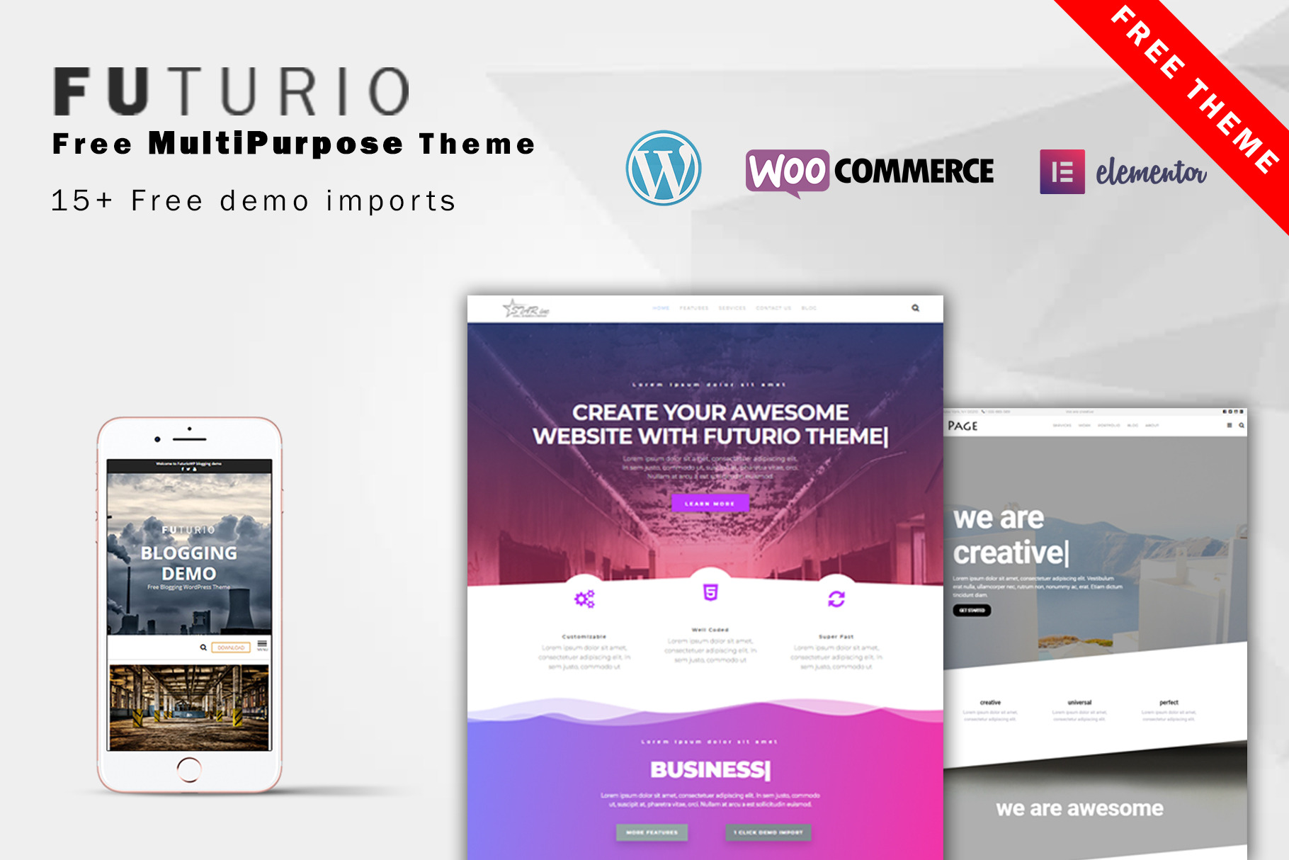 Futurio - FREE MultiPurpose WP theme, a WordPress Template by FreeWPThemes