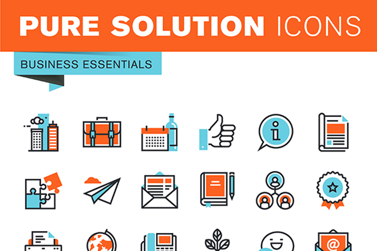 Set of Thin Line Business Icons preview 2