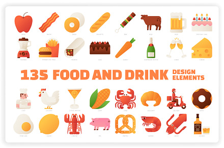 135 Food and Drink Design Elements