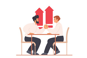 Business competition arm wrestling, a Person Illustration by Lemberg Vector