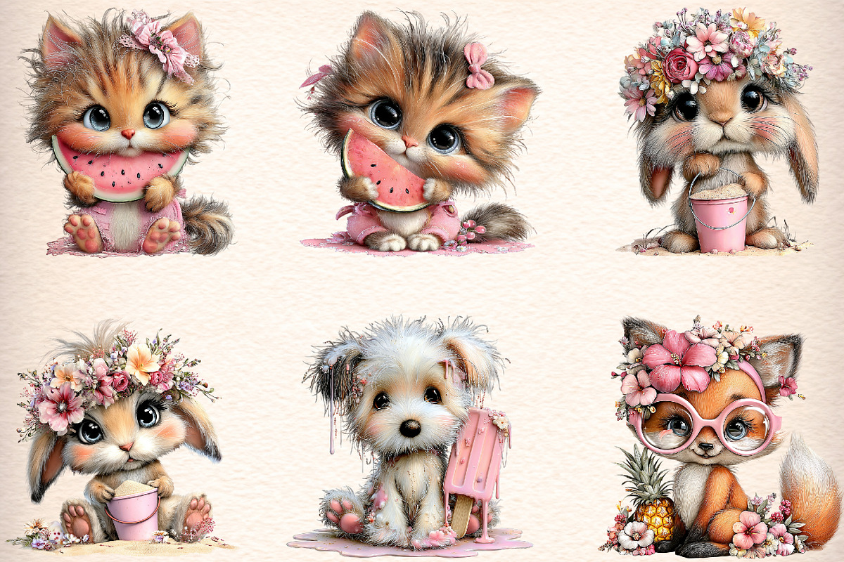 Beach Animals Summer Clipart, an Illustration by Digital Artistic99 (Photo 2 of 11)