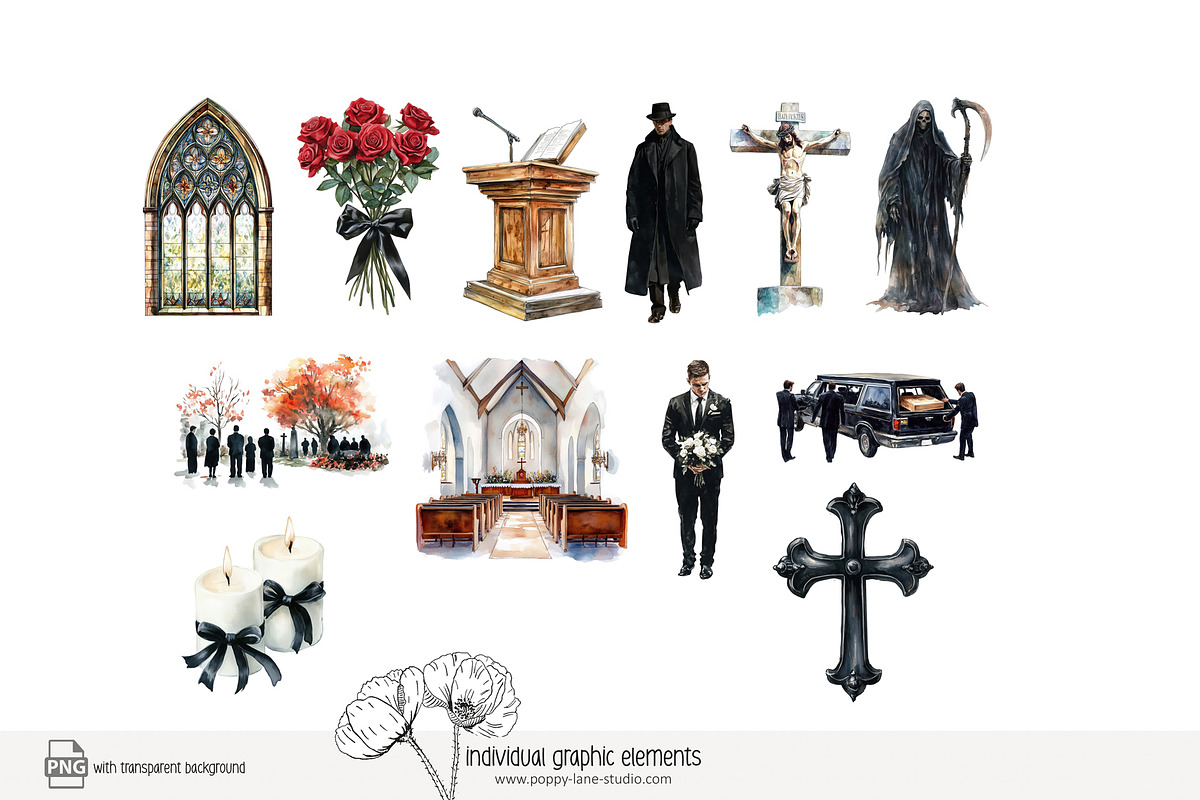 105 Christian funeral clip art, a Person Illustration by Poppy Lane Studio (Photo 9 of 10)