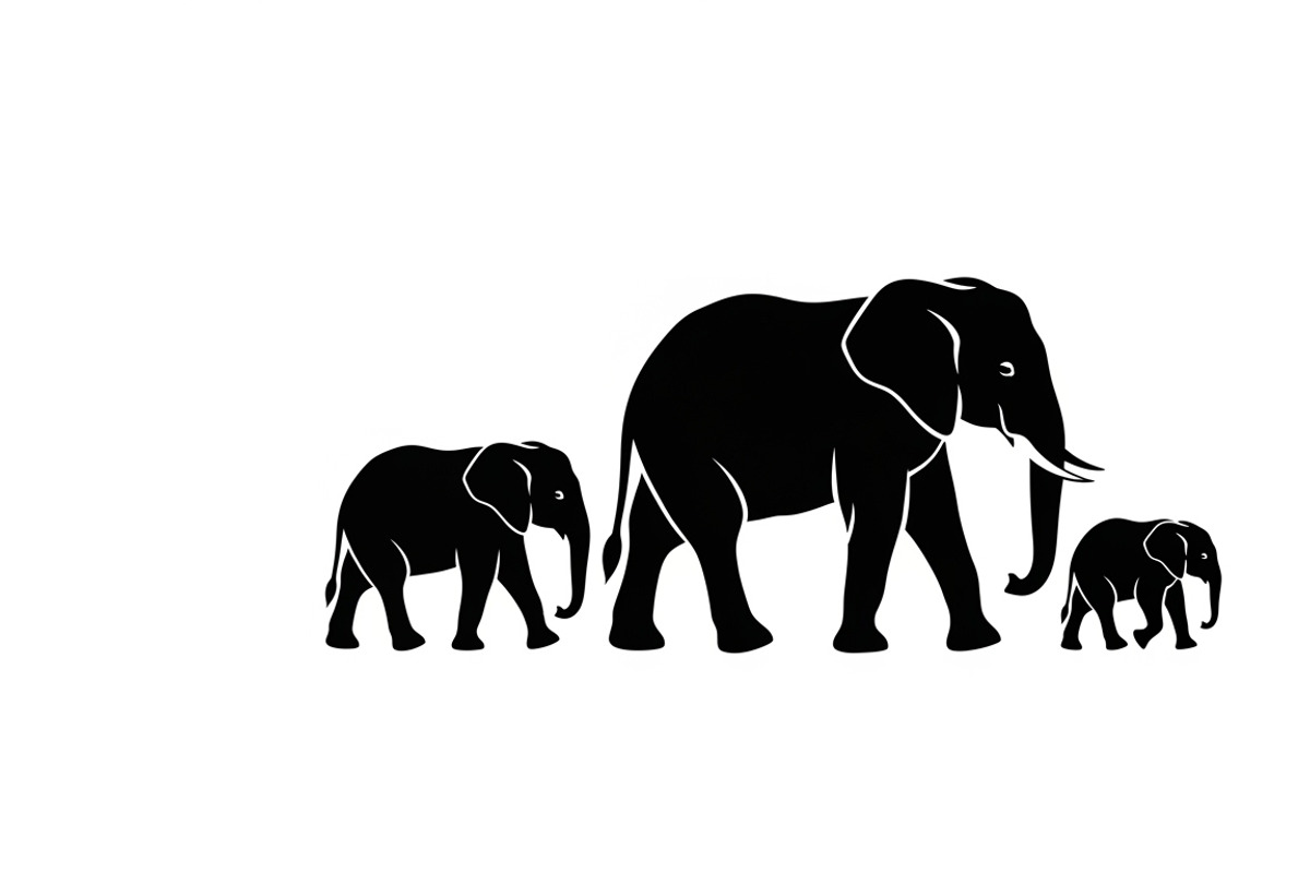 elephant family silhouette design, an Illustration by Amazin_art (Photo 11 of 51)