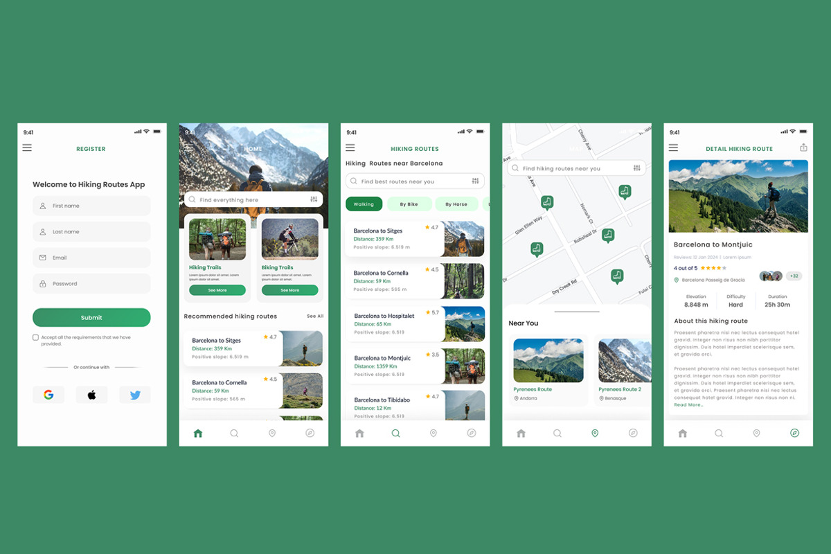 Hiking & Bike Routes & Trekking App, an App Template by nagaredesignstudio (Photo 2 of 2)