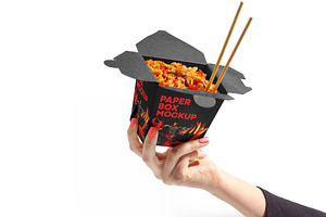 Matte Paper Noodles Box Mockup