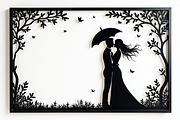 Romantic Couple Holding Umbrella, an Illustration by Amazin_art (Thumbnail 17 of 21)