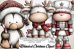 Whimsical Christmas Clipart Bundle, an Illustration by DreamPrint404