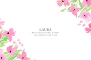Pink watercolor flowers hand drawn, an Illustration by AS Studio (Thumbnail 3 of 4)