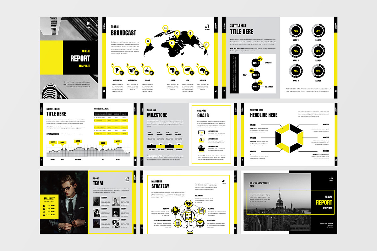 Yellow - Annual Report Template, a Brochure Template by TMint Play
