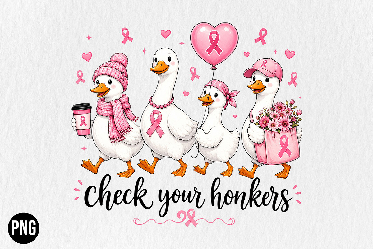Check Your Honkers Breast Cancer, a Seasonal Illustration by CraftArtStudio (Photo 1 of 4)