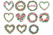 Valentine Wreath Watercolor Clipart, an Illustration by Daily.Designs (Thumbnail 5 of 5)