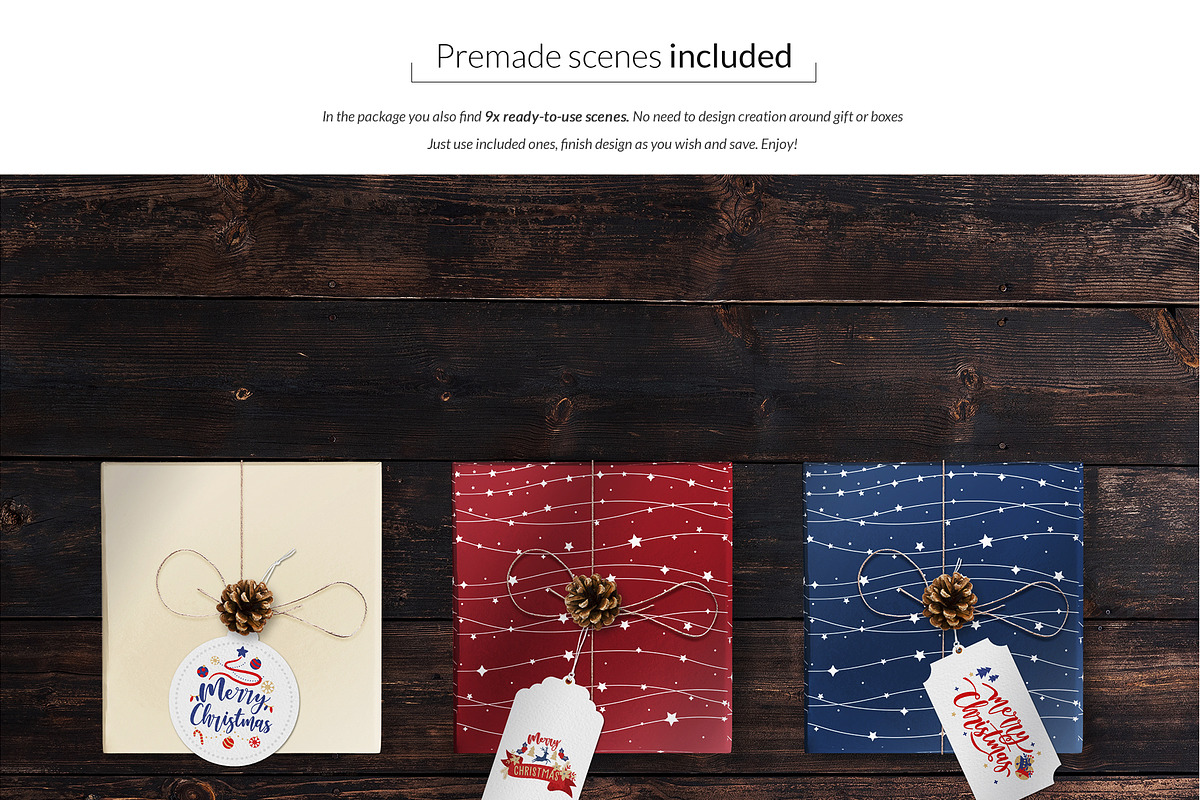 X-mas Gift Creator Bundle Mock-ups, a Packaging Mockup by Apparel_Mockups (Photo 2 of 6)