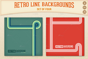 Retro Lines Vector Backgrounds Set