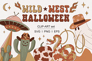 Western Halloween Ghost clipart set, an Object Graphic by @olga.angelloz (Thumbnail 1 of 2)