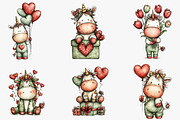 Whimsical Valentine Unicorn Clipart, an Illustration by CreationArt (Thumbnail 5 of 5)