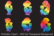 Mother & Child Watercolor Clipart, an Illustration by RobertsArt (Thumbnail 3 of 7)