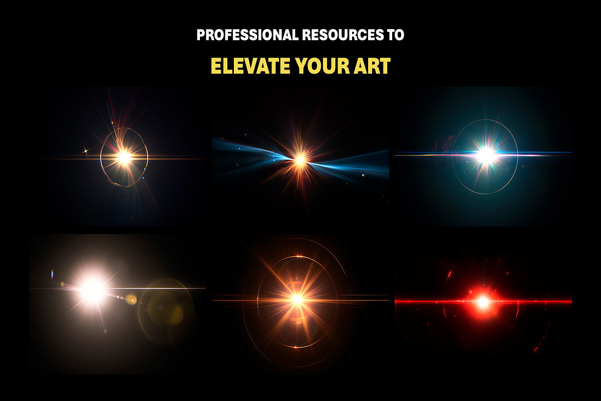 100+ Lens Flare Overlay Effects, an Object Graphic by Mikel Blazgad (Photo 4 of 10)