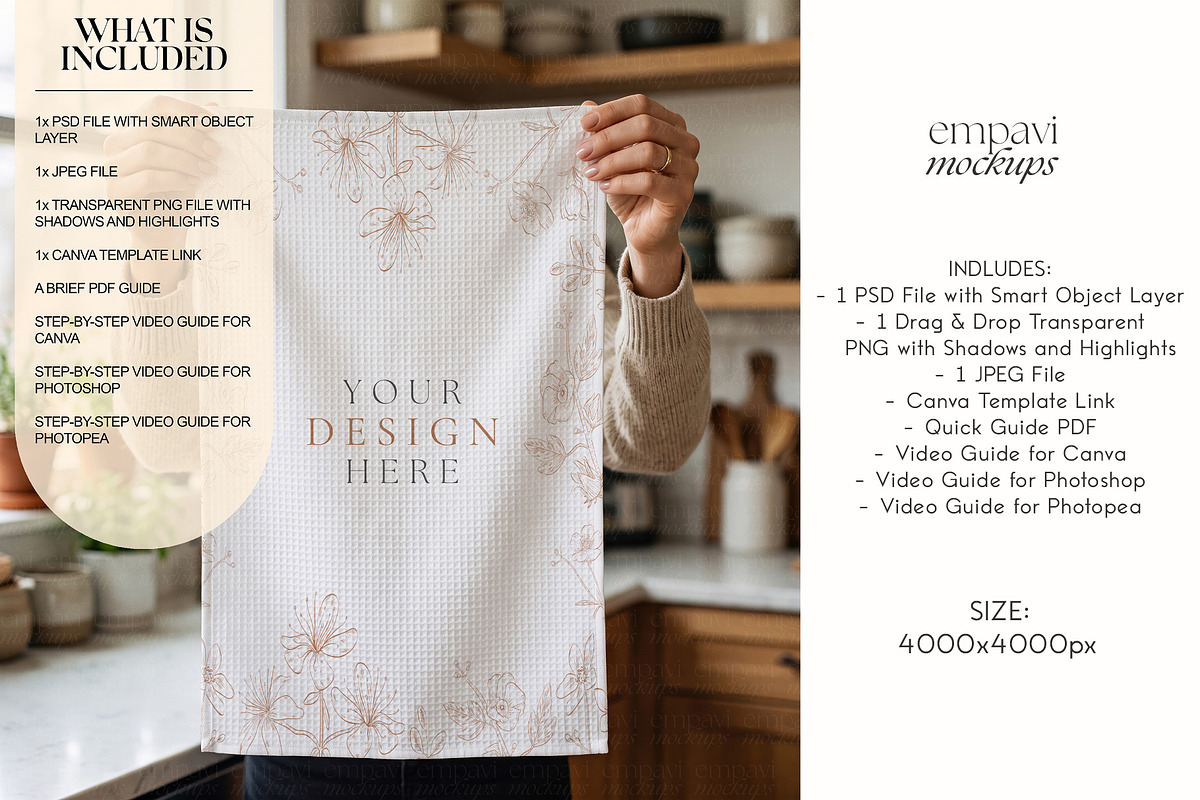Tea Towel Mockup, a Household Mockup by EmpaviMockups (Photo 2 of 6)
