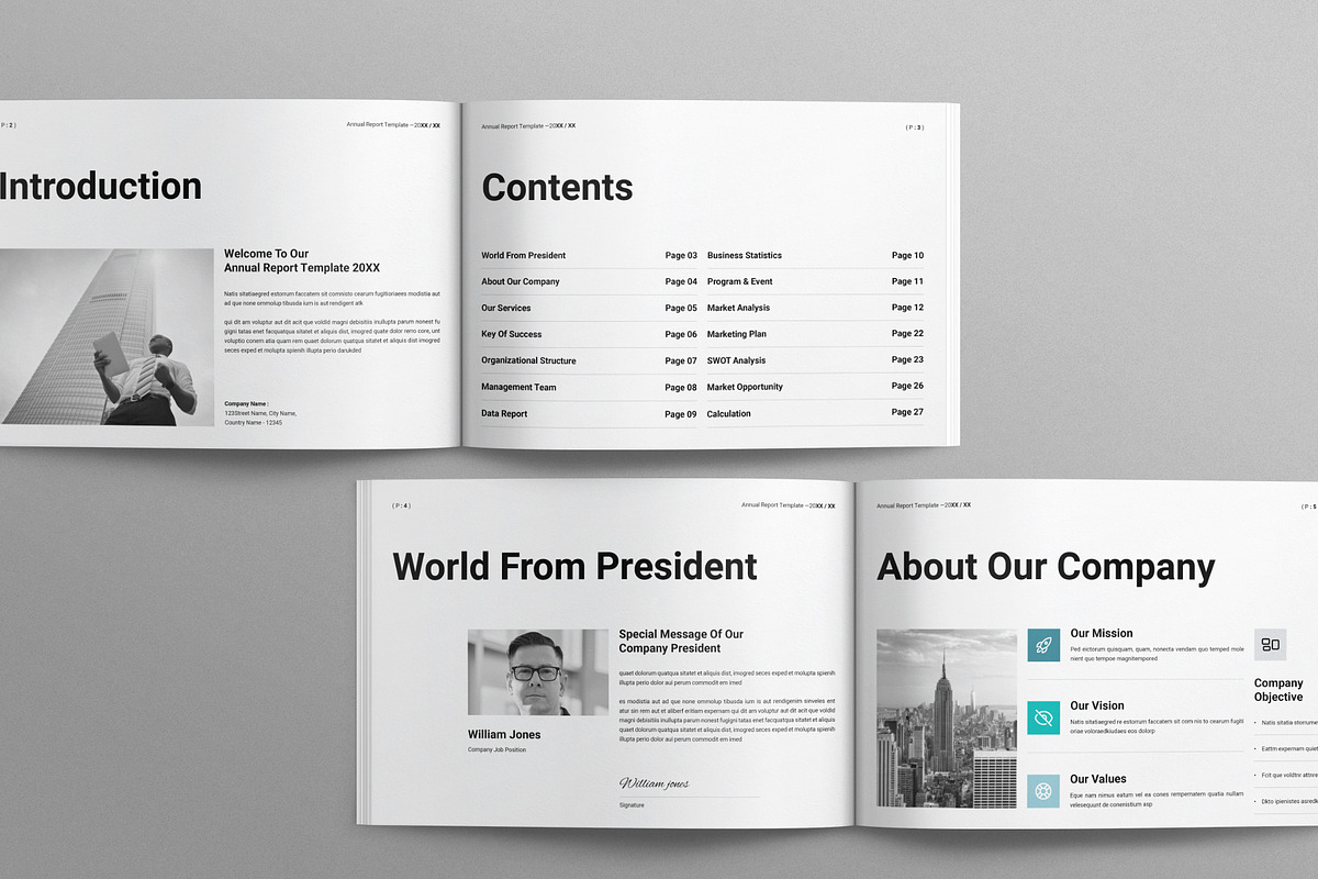 Annual Report Template Landscape, a Brochure Template by Work-Envance (Photo 3 of 12)