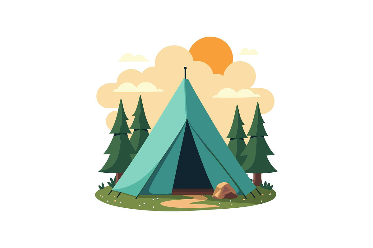 Sunset Adventure Camping Badge Set, an Object Graphic by Designs_River (Photo 12 of 13)