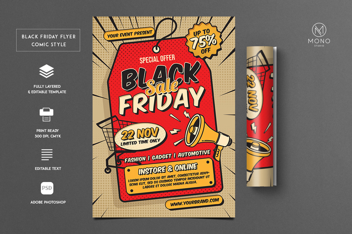 Black Friday Flyer Comic, a Flyer Template by monogrph (Photo 1 of 4)