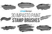 30 Impasto Paint Photoshop Brushes, a Brush Add-On by SimplDesign (Thumbnail 1 of 3)