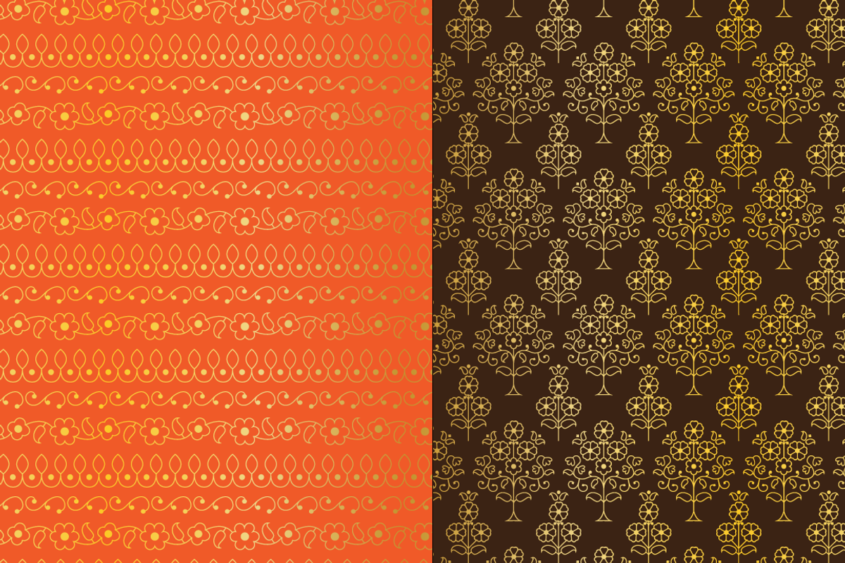Seamless Metallic Gold Paisleys preview 6