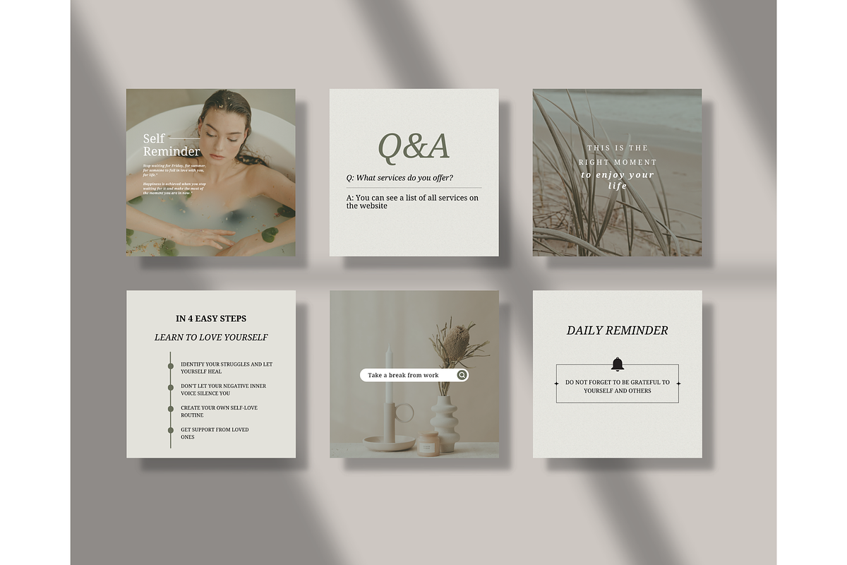 Self Care Instagram Coach - Canva, a Social Media Template by ...