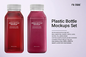 Plastic Bottle PSD Mockups Set