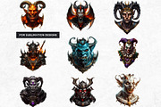 Demonic portraits clipart set, a Person Illustration by ThatsDesignArt (Thumbnail 5 of 10)