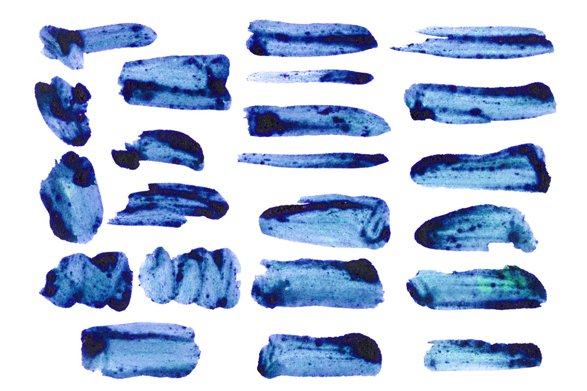 22 Watercolor blueberry brushes. preview 2