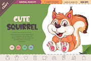 Cute Cartoon Squirrel. T-Shirt, PNG, an Animal Illustration by KENO Mascots (Thumbnail 1 of 5)