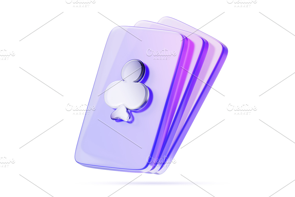 3d glass morphism holographic casino, an Object Illustration by Marozhkastudio