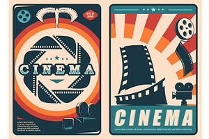 Retro movie cinema posters, an Object Illustration by Vector Tradition